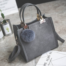 Load image into Gallery viewer, LANLOU handbag women shoulder bag luxury handbags women bags designer High-grade Scrub leather messenger bag Hairball women bag