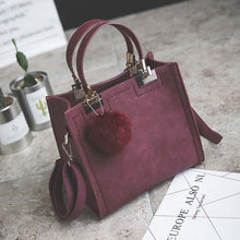 Load image into Gallery viewer, LANLOU handbag women shoulder bag luxury handbags women bags designer High-grade Scrub leather messenger bag Hairball women bag